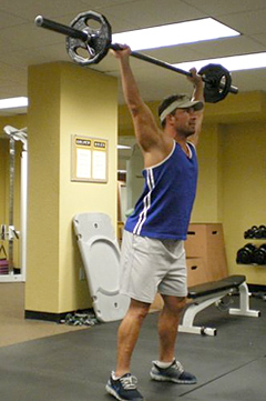 Hanging snatch, end position