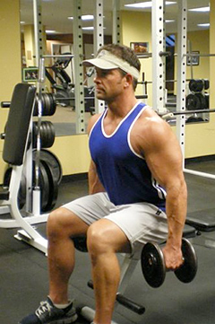 Seated lateral raise, start position